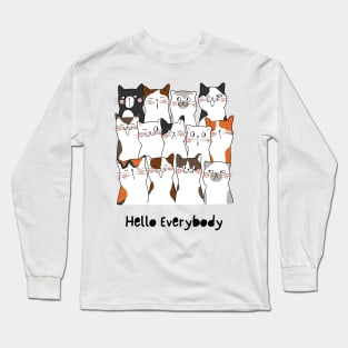 cat tama cute black cat love Long Sleeve T-Shirt